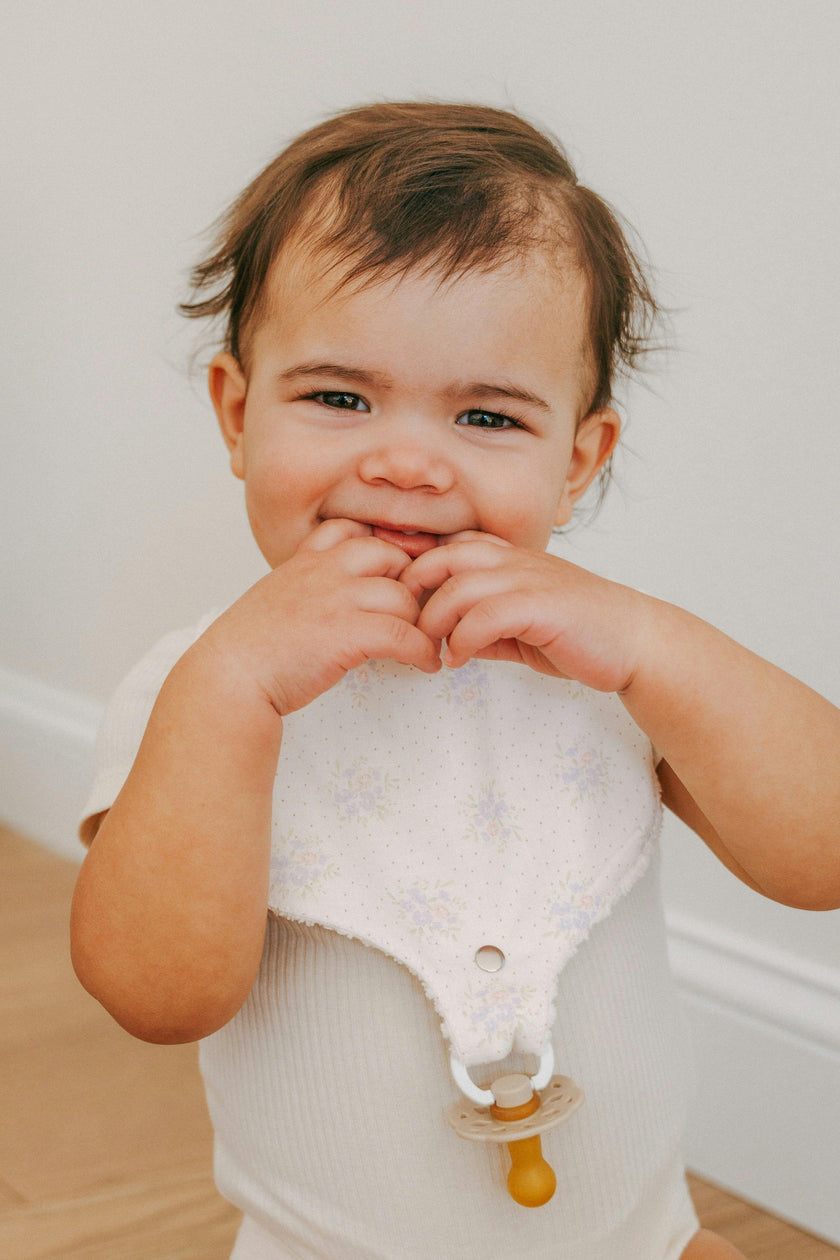 Soothe & Snap Pacifier Bib-Petite Meadow Dots