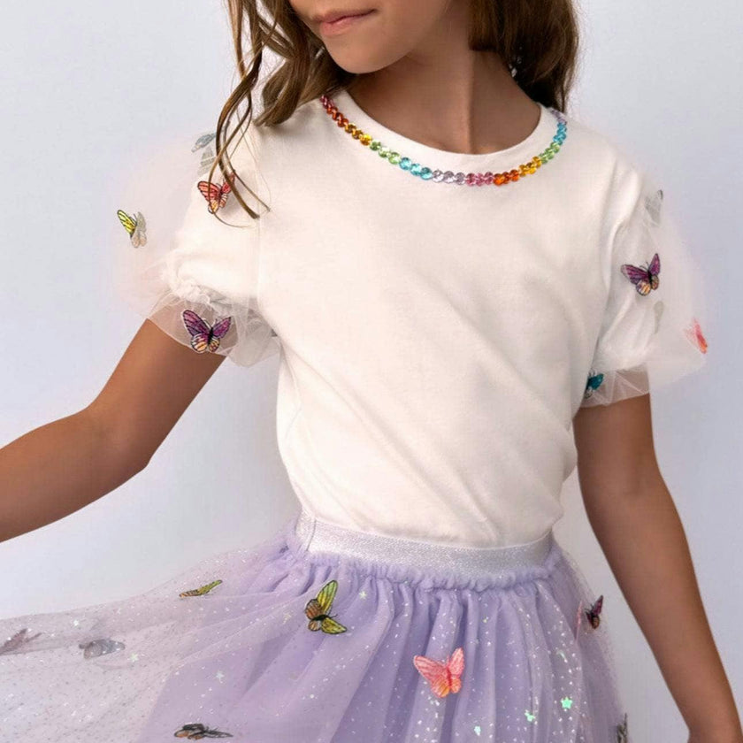 Rainbow Butterflies Tutu Skirt