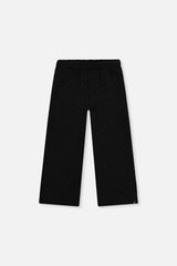 Wide Leg Jacquard Pants Black