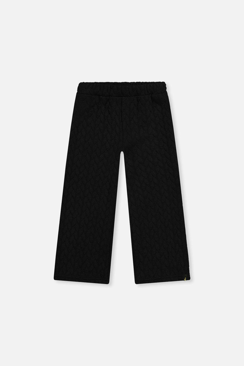 Wide Leg Jacquard Pants Black
