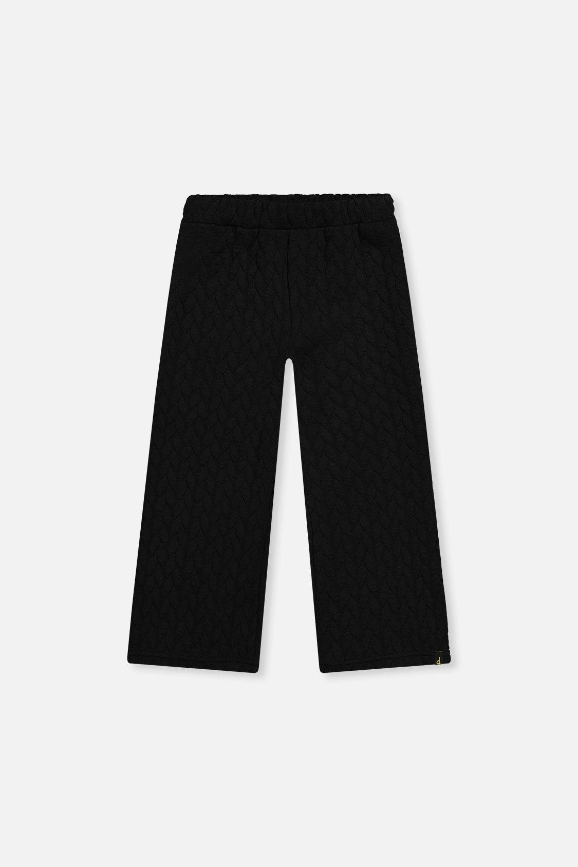 Wide Leg Jacquard Pants Black