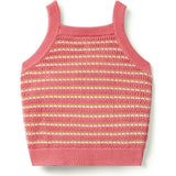 Striped Ruffle Sweater Top, Pink