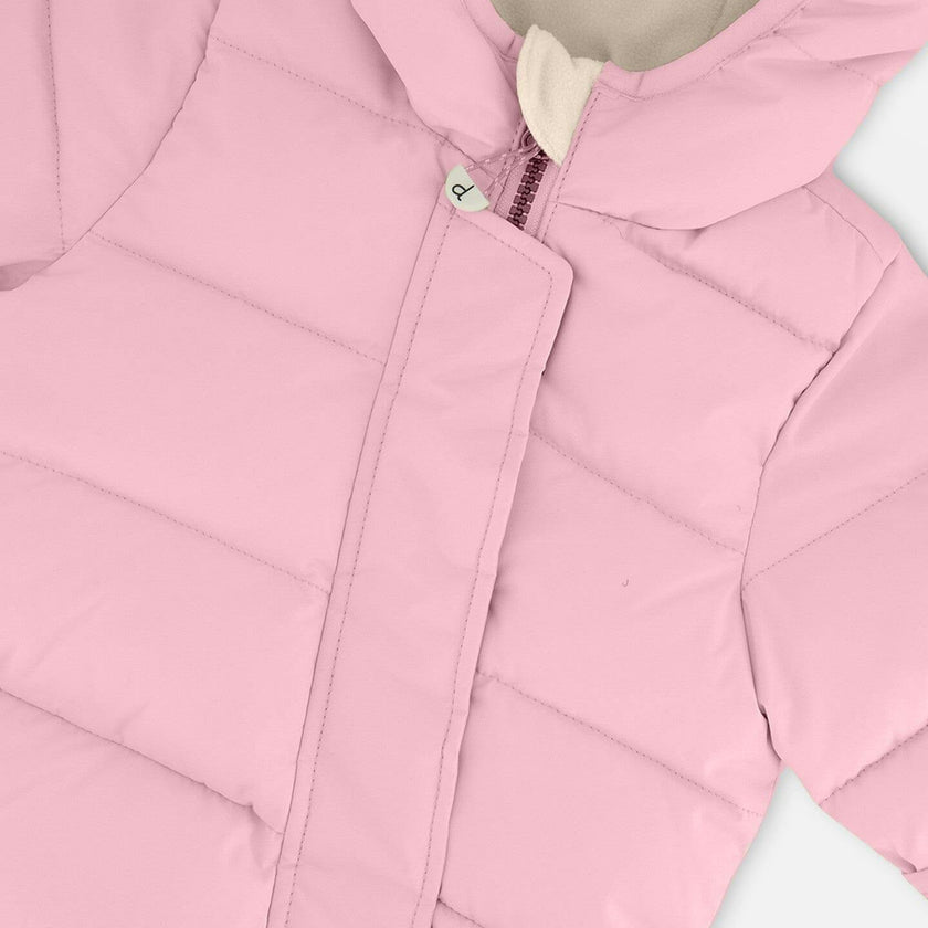 One-Piece Baby Cloud Packable Snowsuit Designed For Car Seat Pink