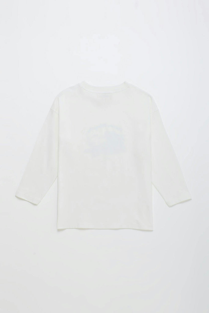 LEISURELY LONG SLEEVE T-SHIRT OFF WHITE