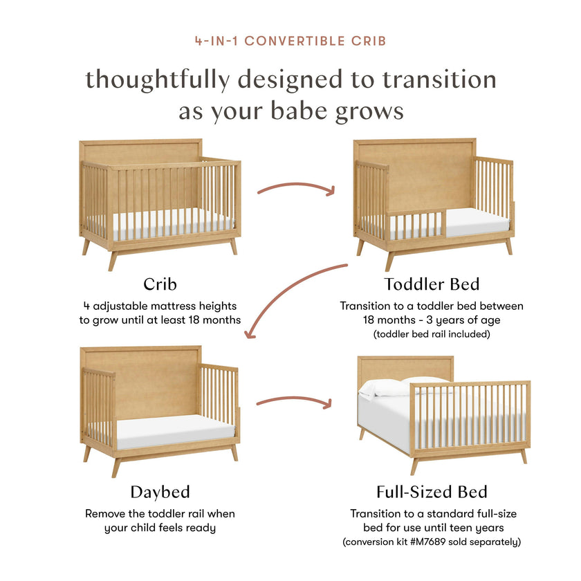 Babyletto Palma 4-in-1 Convertible Crib with Toddler Bed Conversion Kit