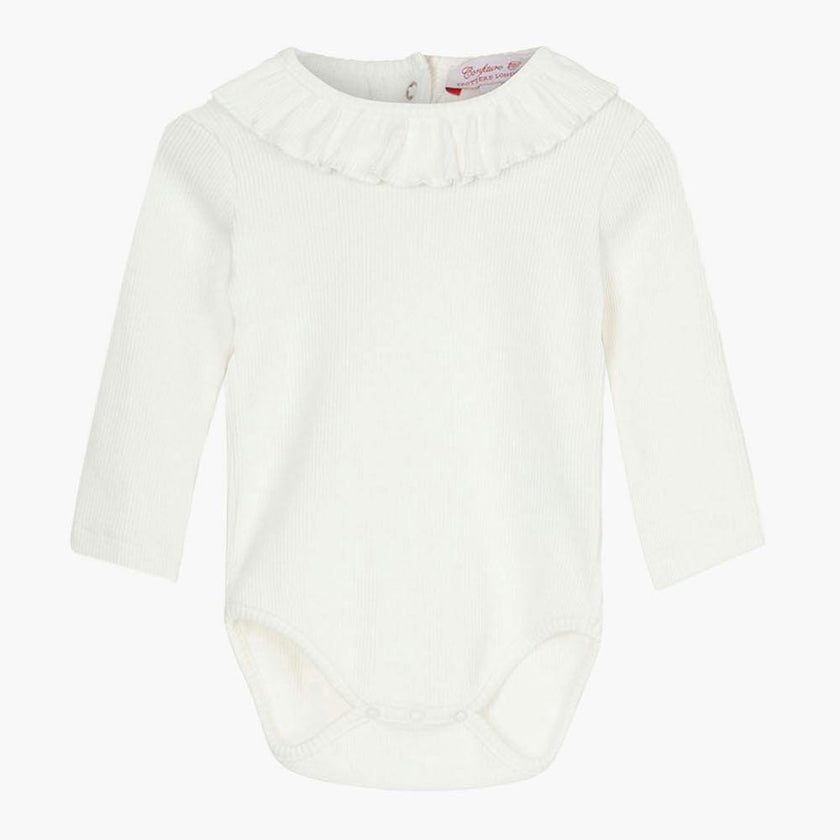 Baby Long Sleeved Grace Willow Bodysuit in Winter White