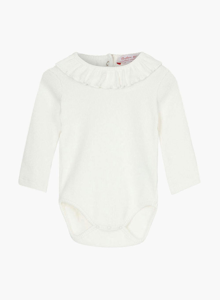 Baby Long Sleeved Grace Willow Bodysuit in Winter White
