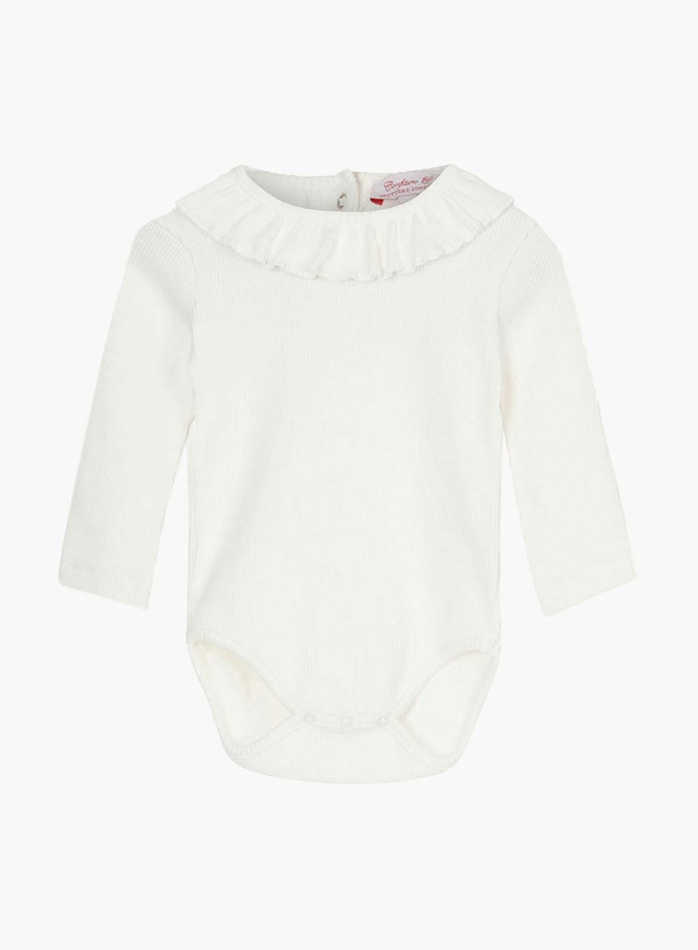 Baby Long Sleeved Grace Willow Bodysuit in Winter White
