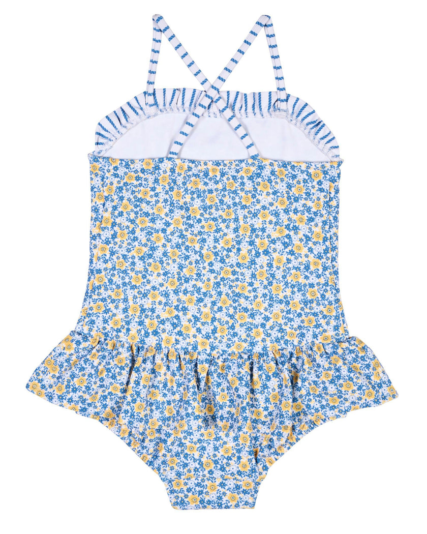 Floral Skirted Swimsuit with Flower