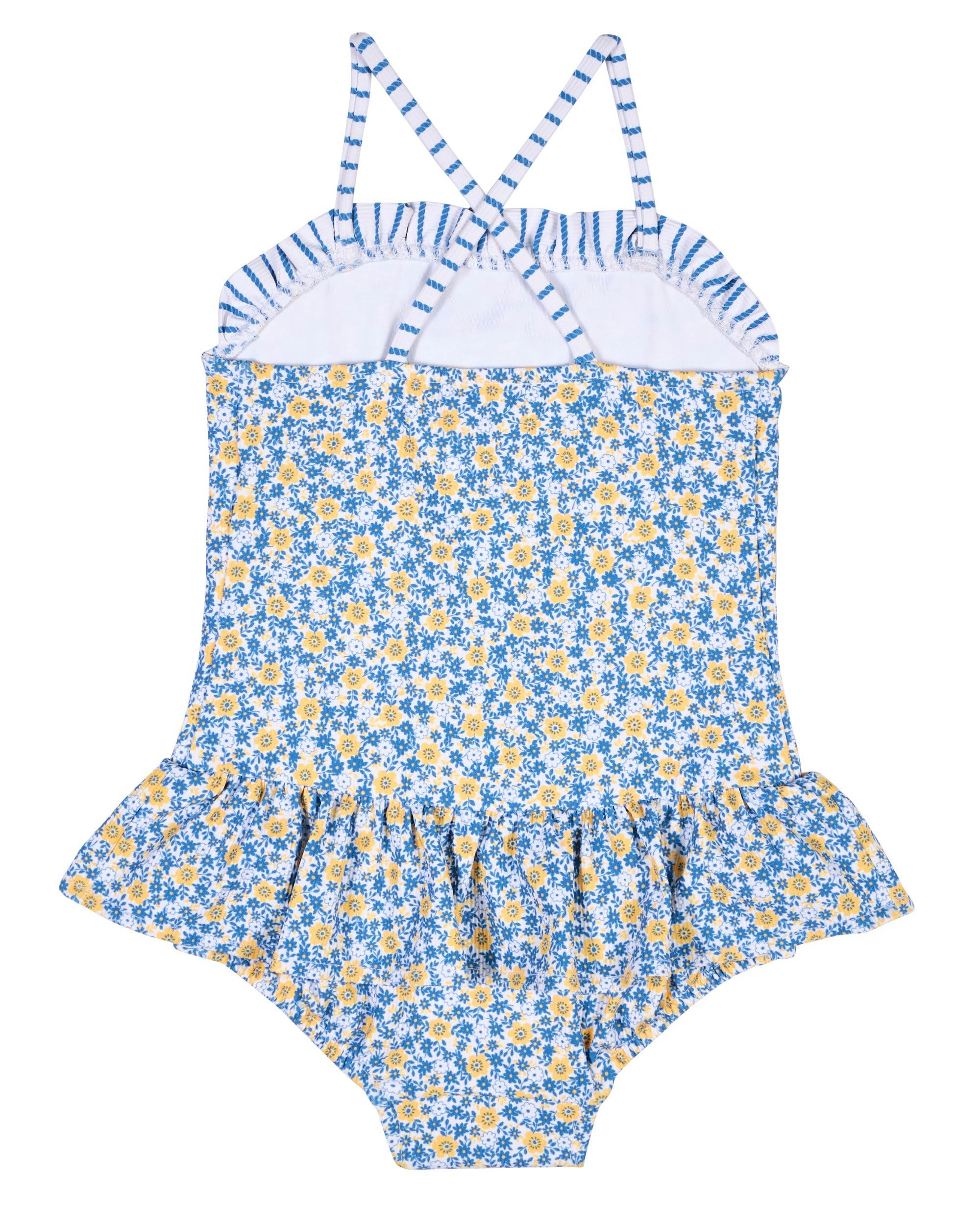 Floral Skirted Swimsuit with Flower