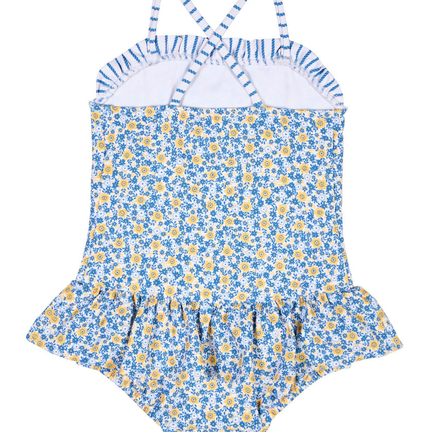 Floral Skirted Swimsuit with Flower