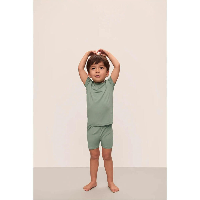 Kids TENCEL Modal Unisex Short PJ Set, Green