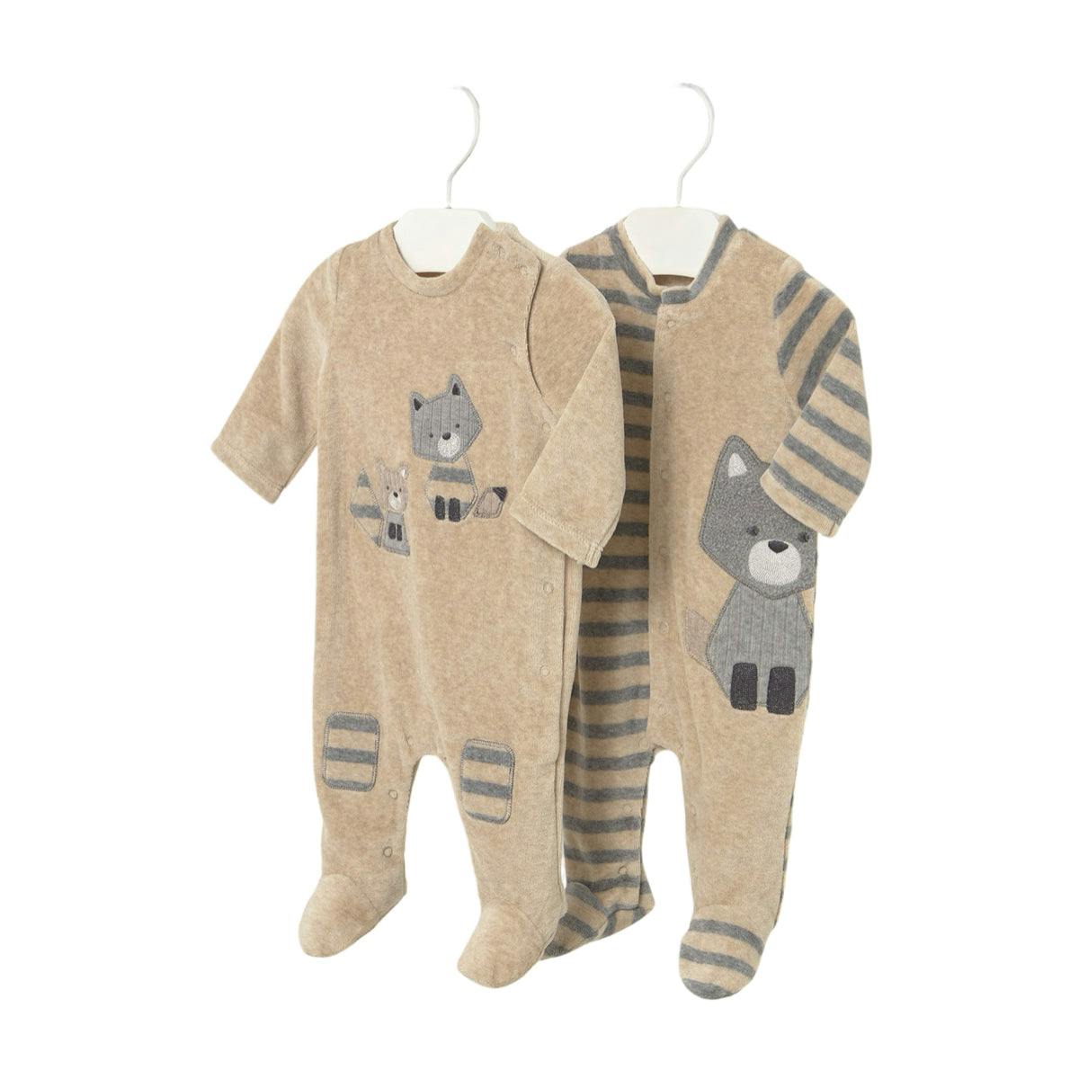 Newborn Boy 2-Piece Velour One Piece Set