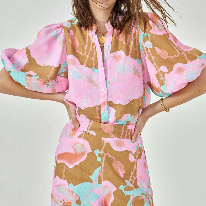 Bubble Linen Shirt - Aquarela