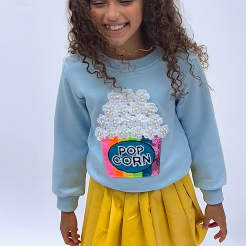 Pink Pearls and Popcorn Sweatshirt