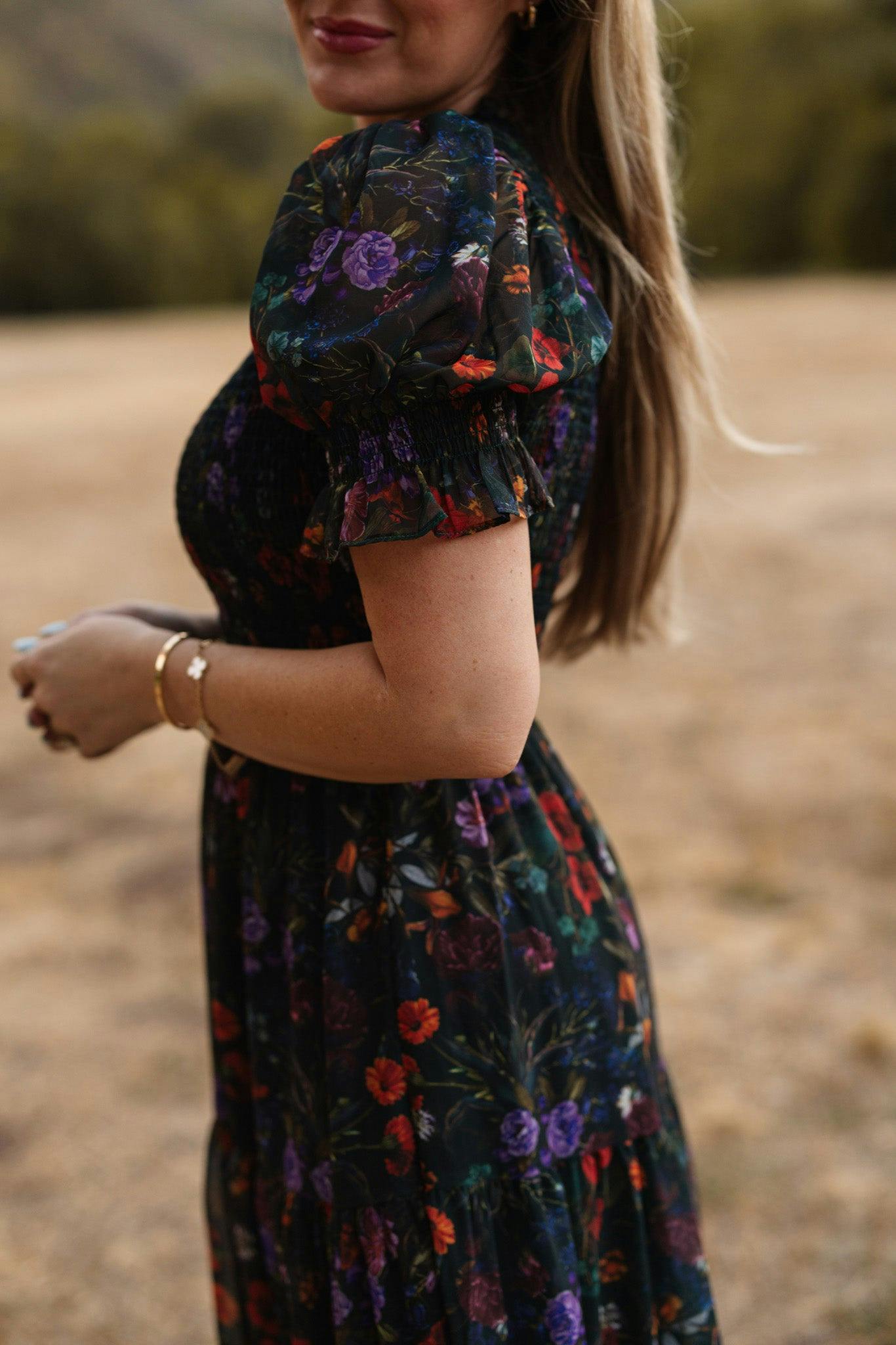 Cordelia Dress in Evergreen Vivid Meadow