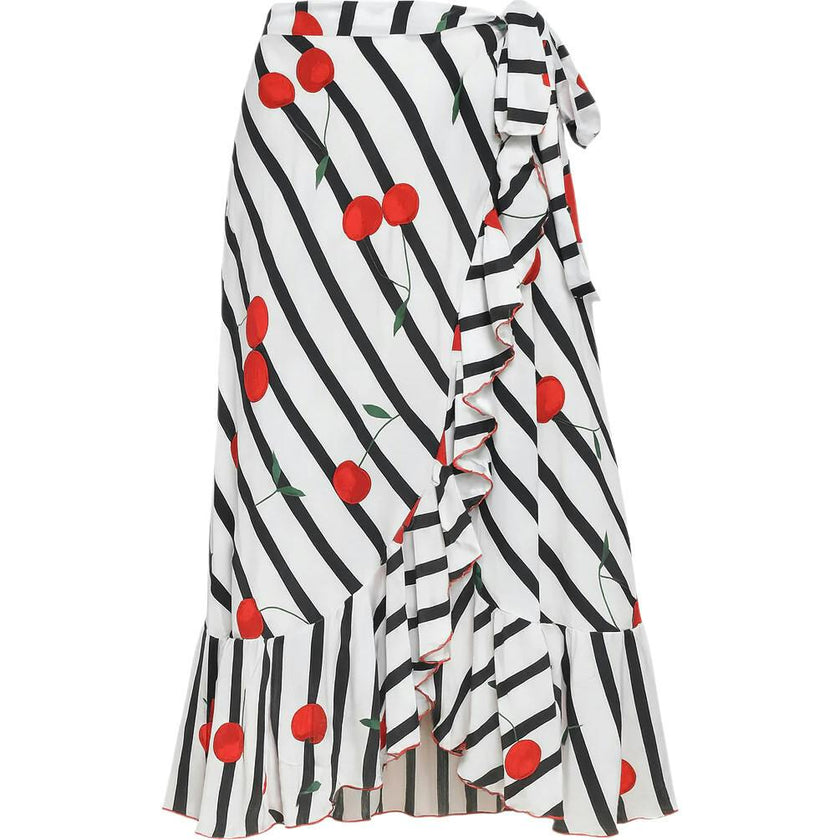 Women's Wrap Skirt - Cherry On Top Print