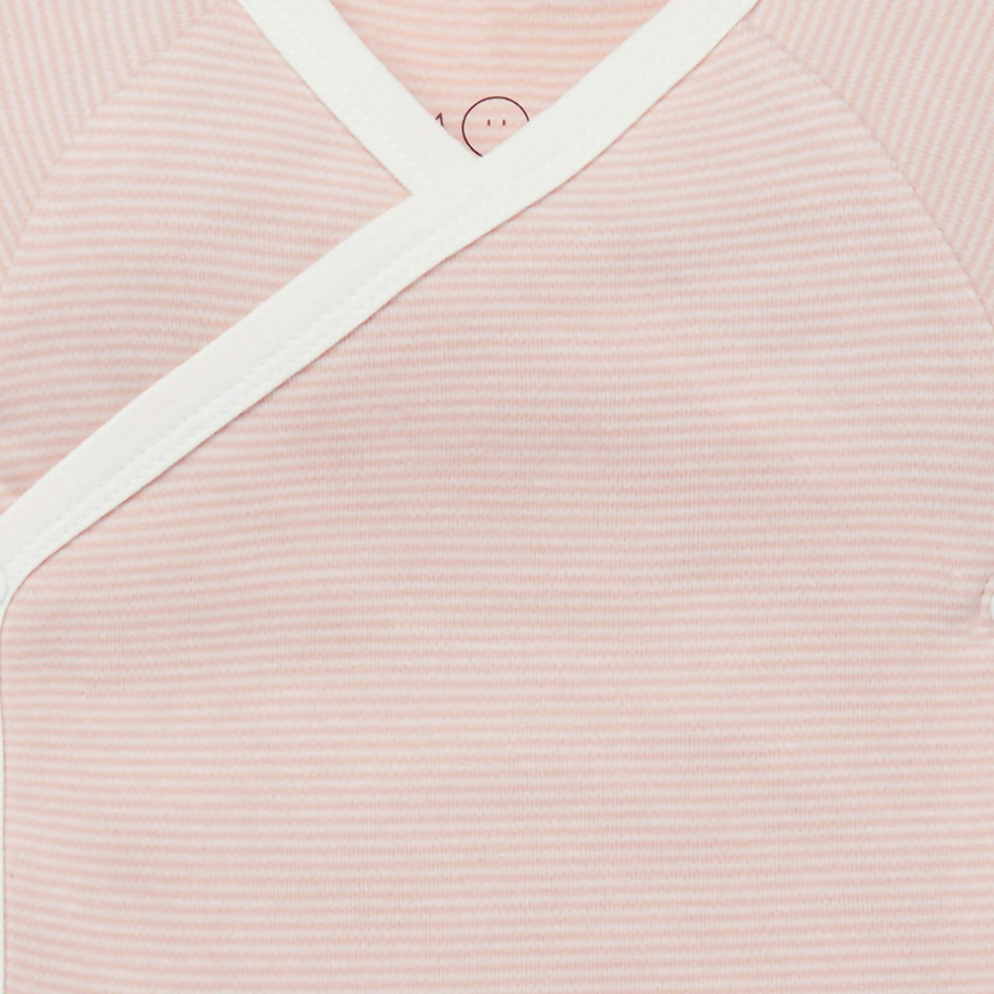Short Sleeve Kimono Bodysuit - Blush Stripe