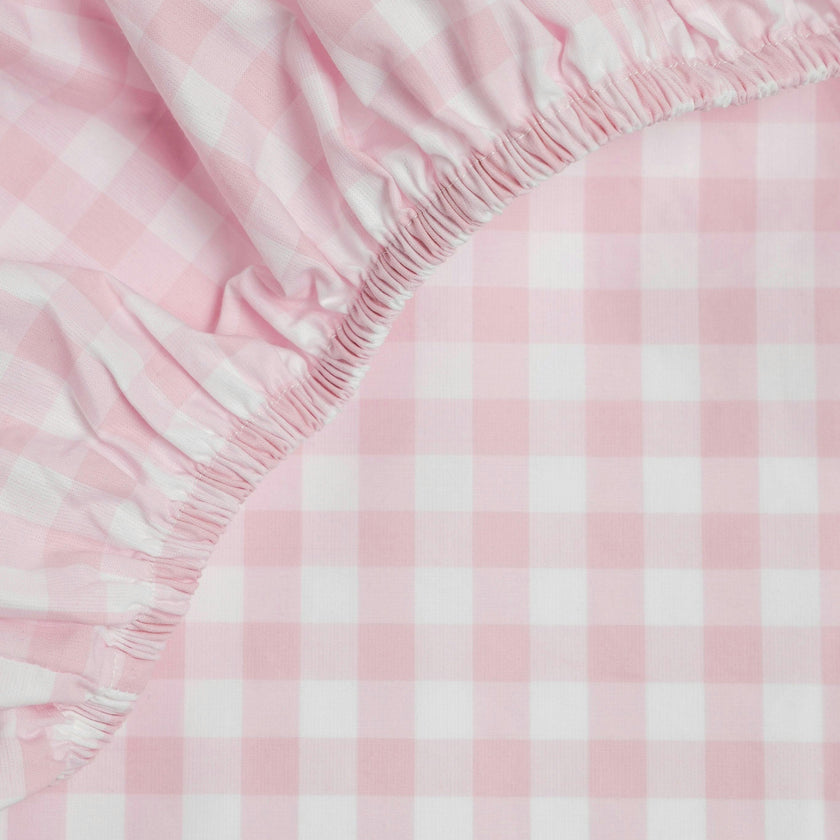 Luxe Premium Cotton Pink Gingham Crib Sheet
