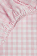 Luxe Premium Cotton Pink Gingham Crib Sheet