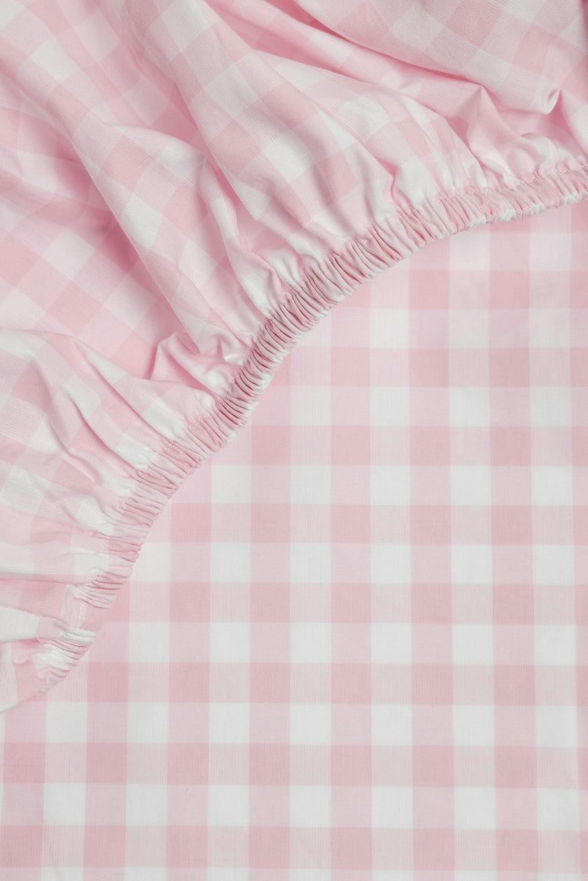 Luxe Premium Cotton Pink Gingham Crib Sheet