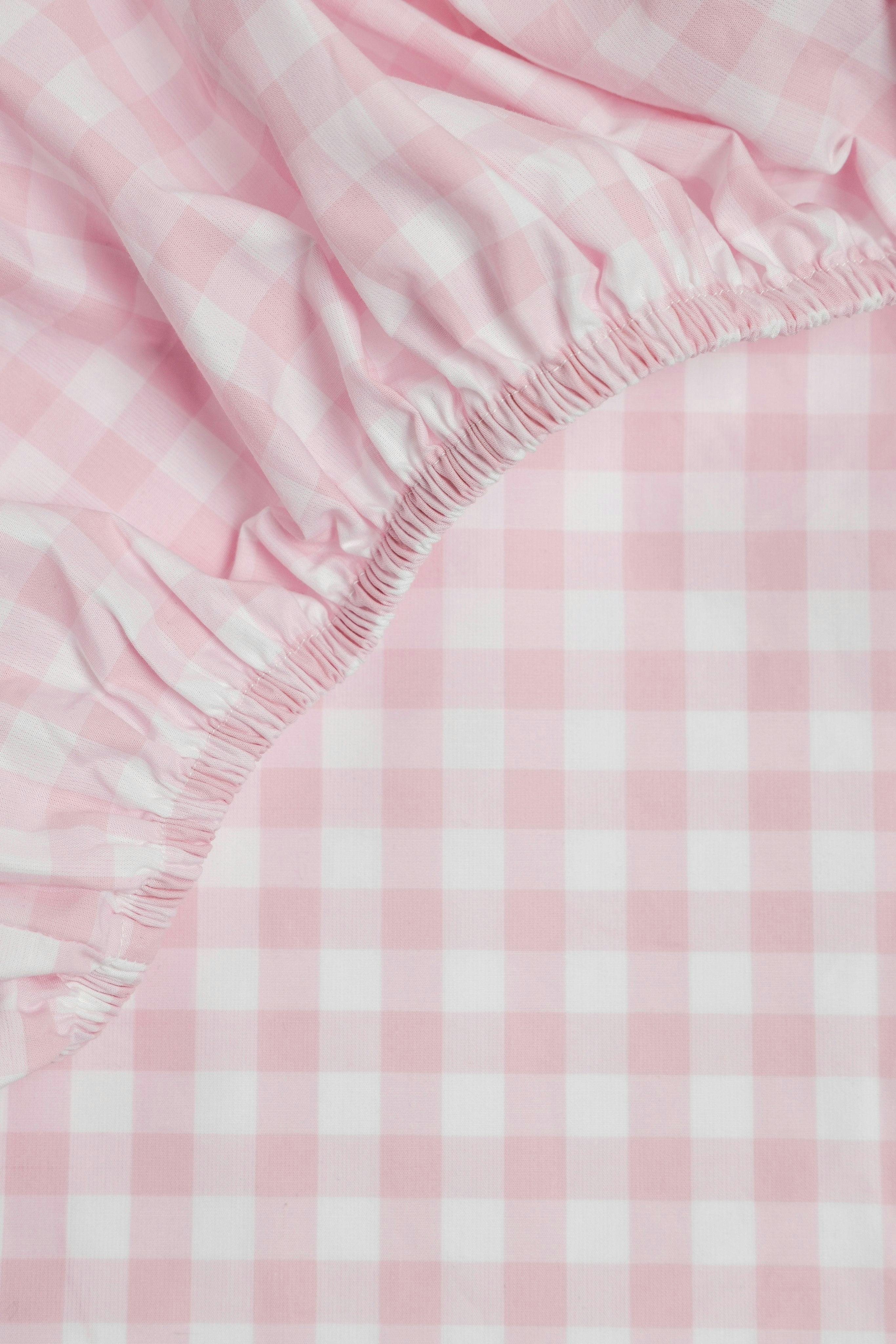 Luxe Premium Cotton Pink Gingham Crib Sheet