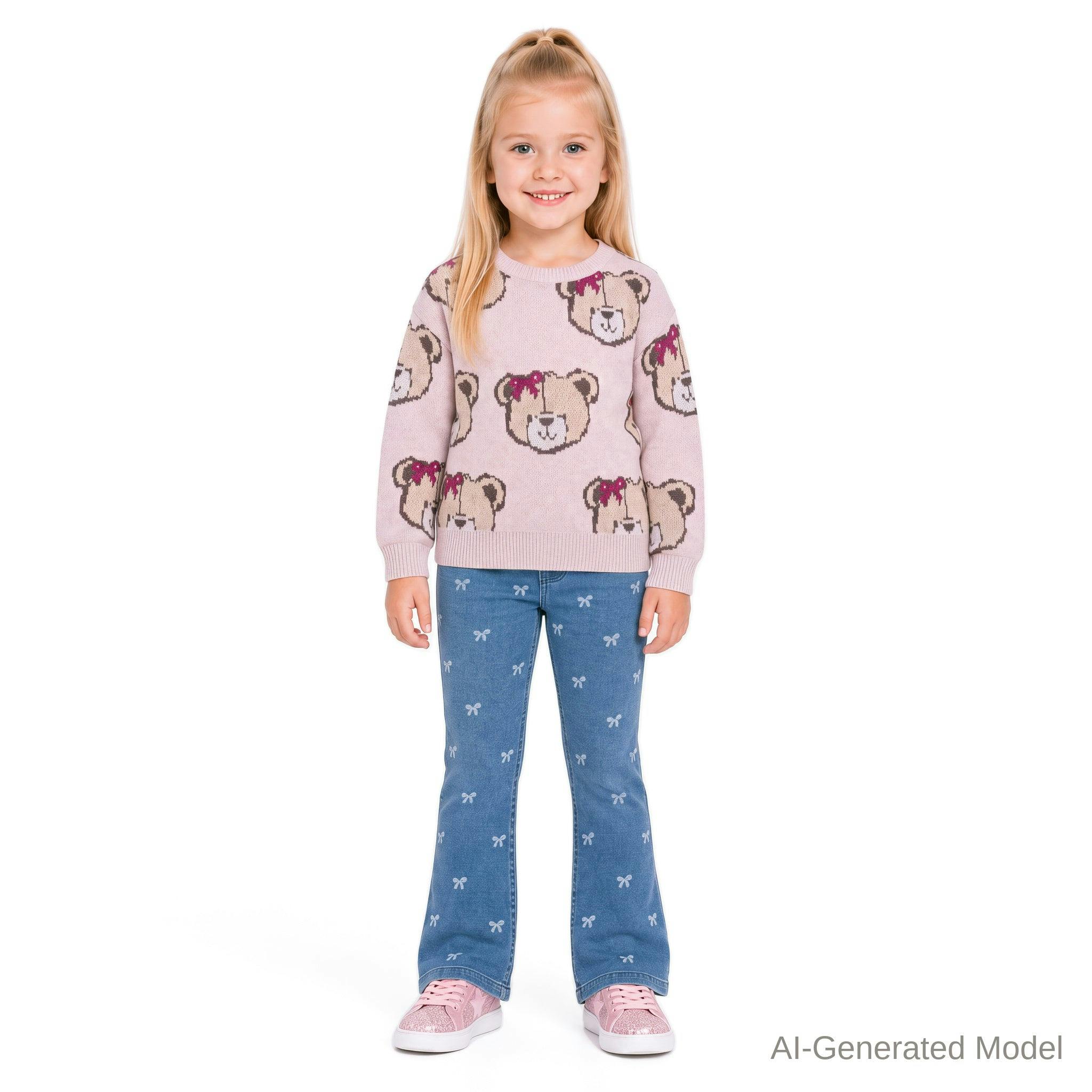 Girls Graphic Sweater | Bears & Bows