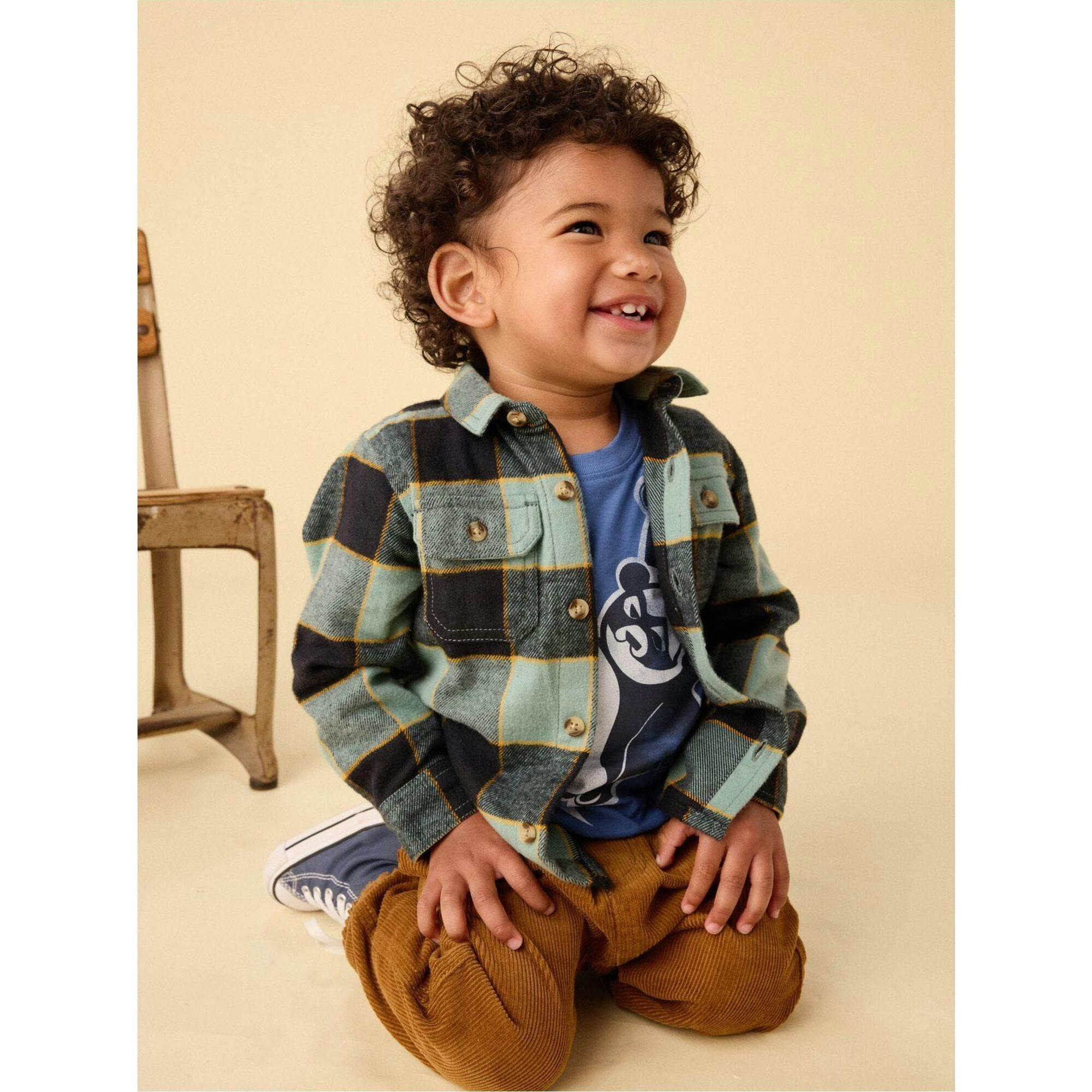 Flannel Button Up Shirt, Green
