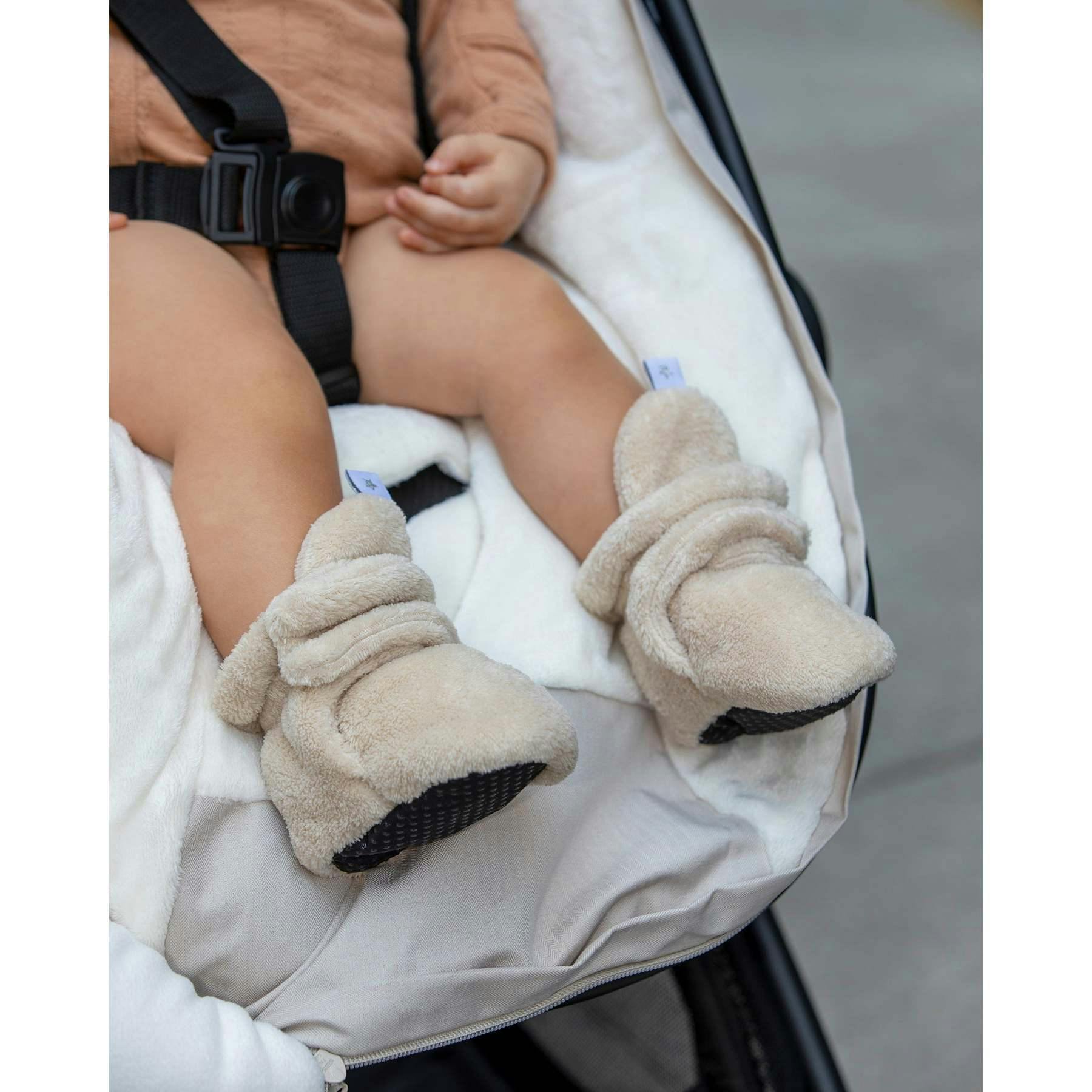 Plush Baby Booties With Anti-Slip Grip Soles
