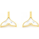 Mother of Pearl Whale Tail Earrings