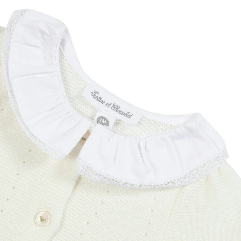 TARTINE ET CHOCOLAT Knit Floral Baby Jumpsuit