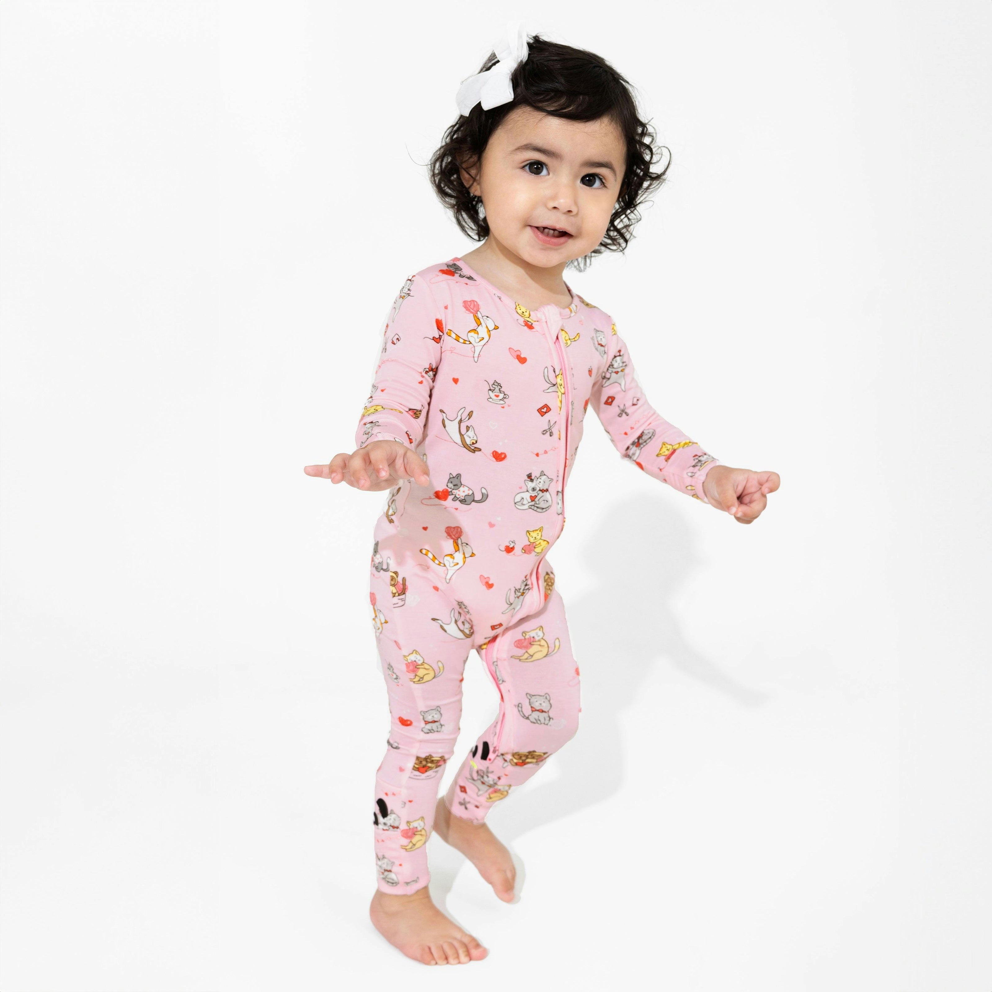 Valentines Kittens Bamboo Convertible Footie
