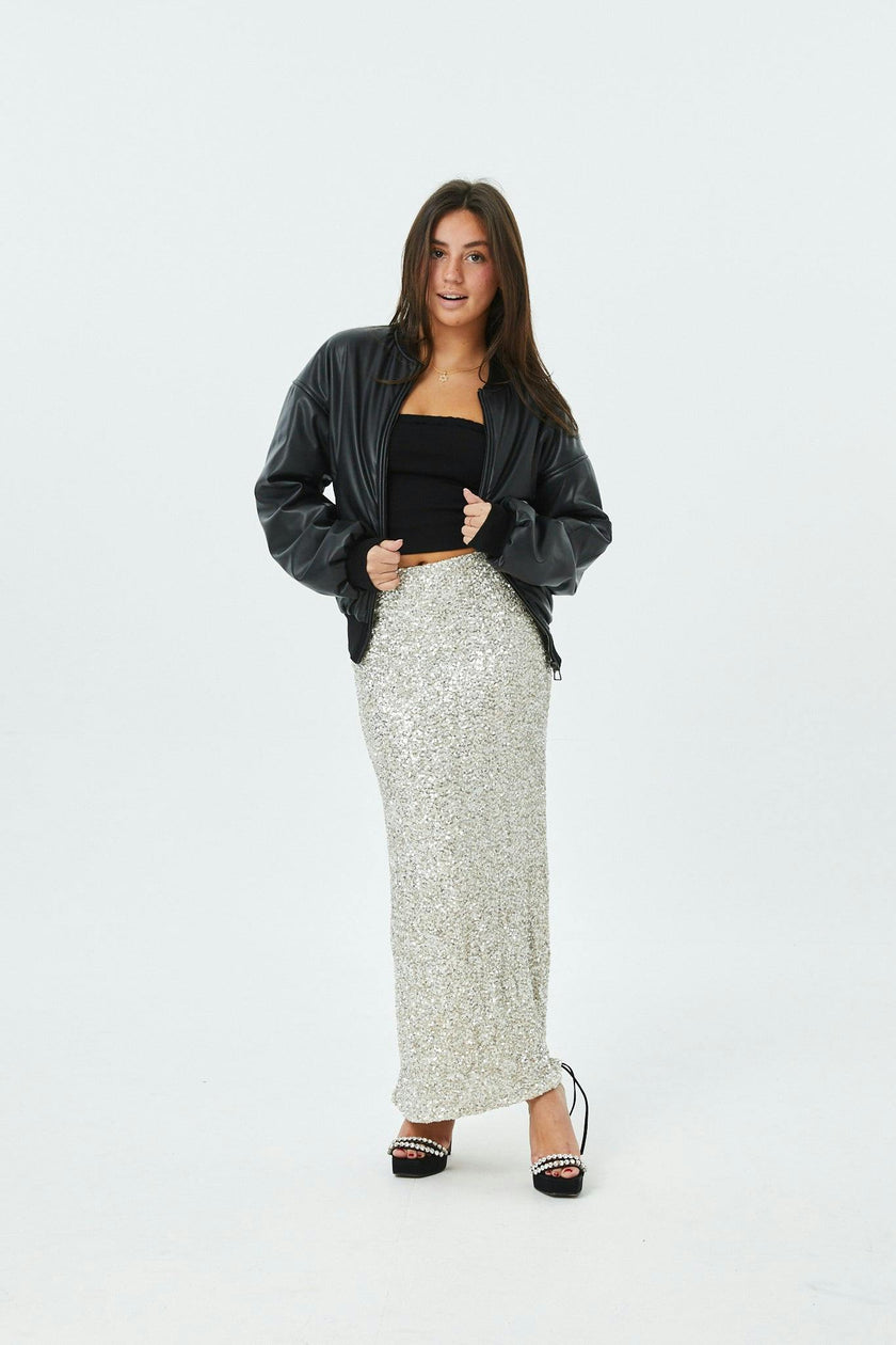 Delfina Long Sequin Skirt