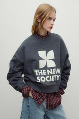 TNS Logo Woman Sweatshirt Dark Grey