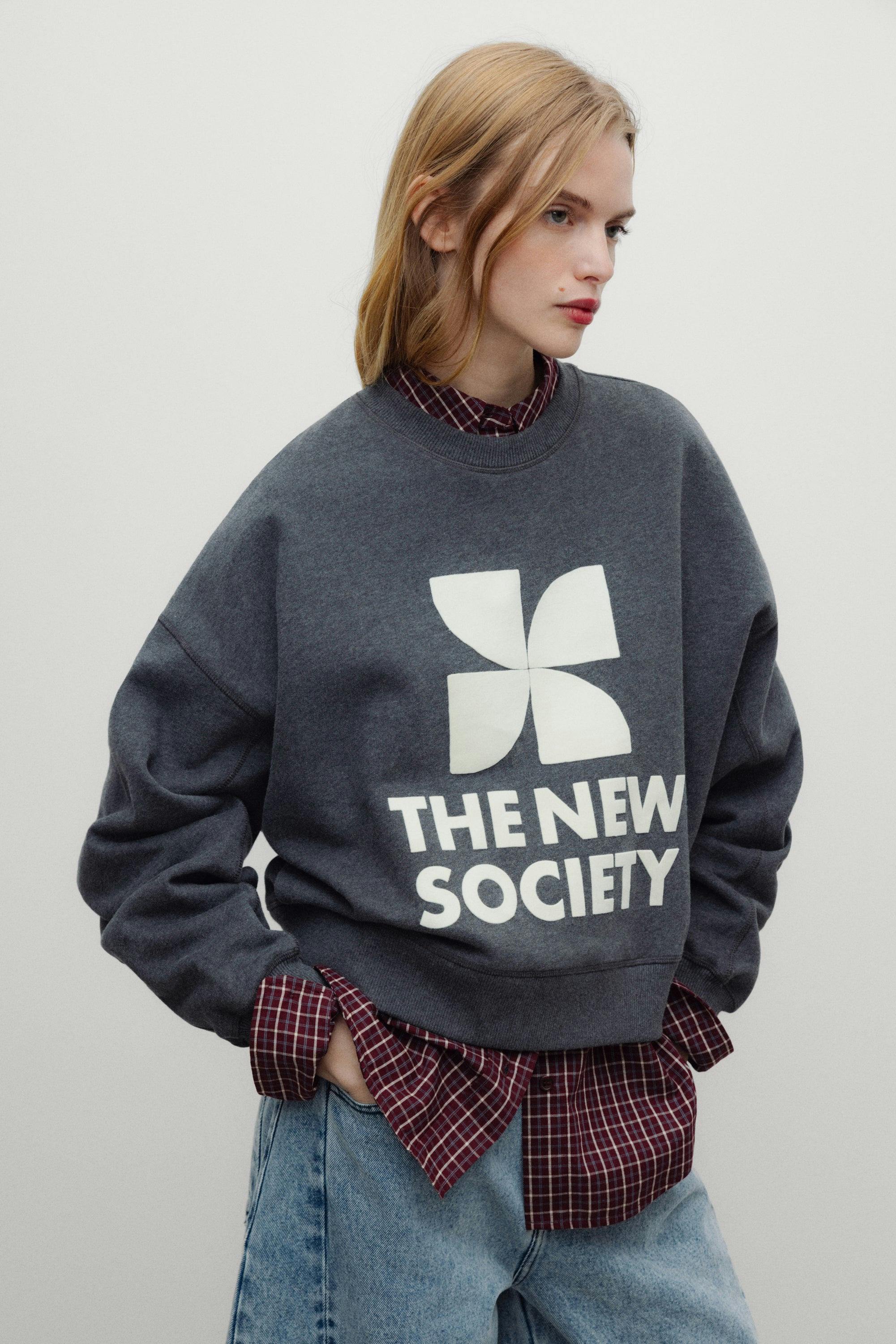 TNS Logo Woman Sweatshirt Dark Grey