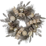 24-Inch Silver and Gold Champagne Rattan Wreath
