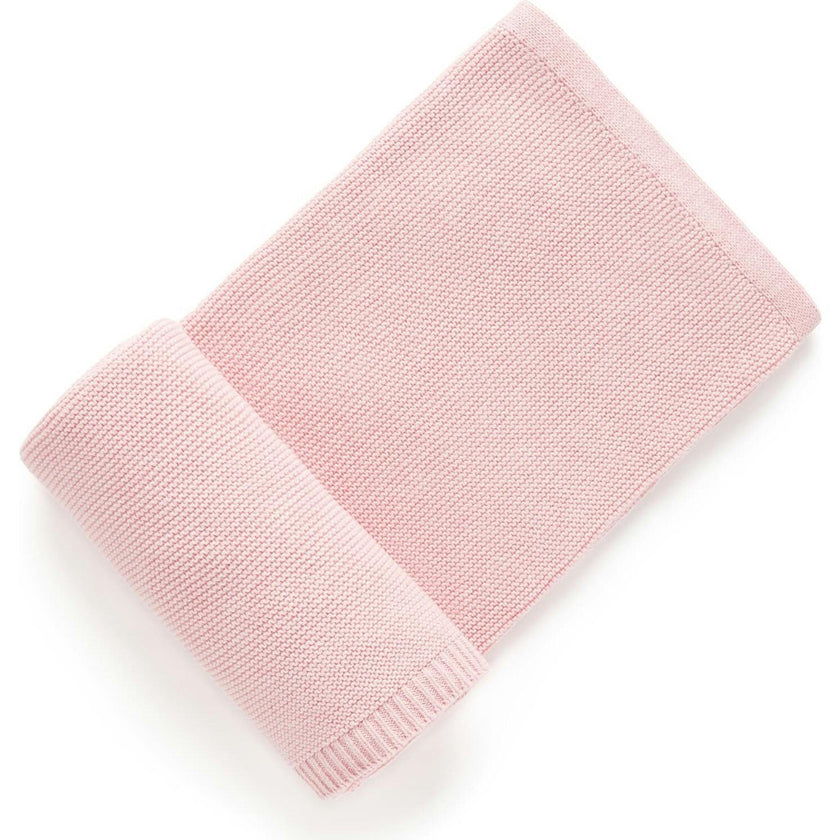 Textured Knit Blanket Pink Melange