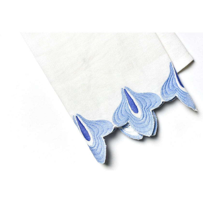 Iris Blue Sprout Trim Medium Hand Towel