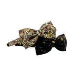 Liberty of London Bow Headband, Black/Gold Floral