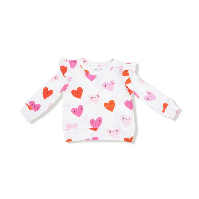 Happy Hearts - Ruffle Sleeve Top