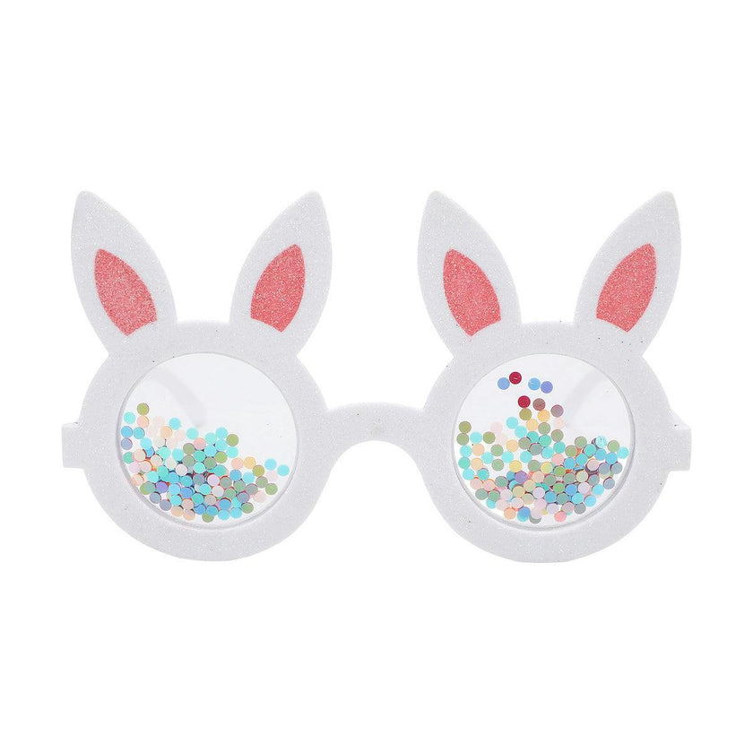 Packed Party Hop-To-It Confetti Bunny Novelty Glasses - Glitter Bunny Ears with Confetti-Filled Lenses and Gold Too Hip to Hop Text, 6x4 Inch