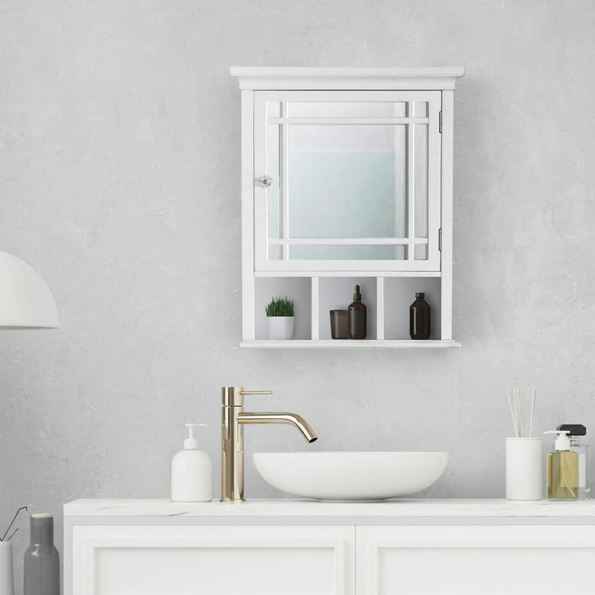 Neal Wooden Medicine Cabinet with Mirrored Door
