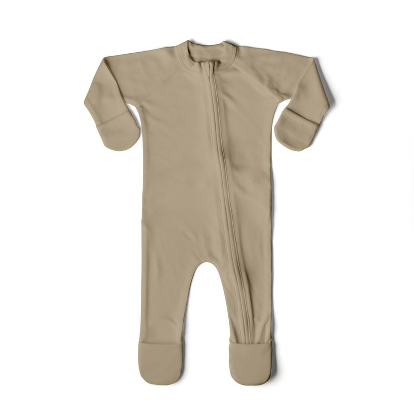 GROW WITH YOU FOOTIE | SANDSTONE — Bamboo Organic Cotton Blend