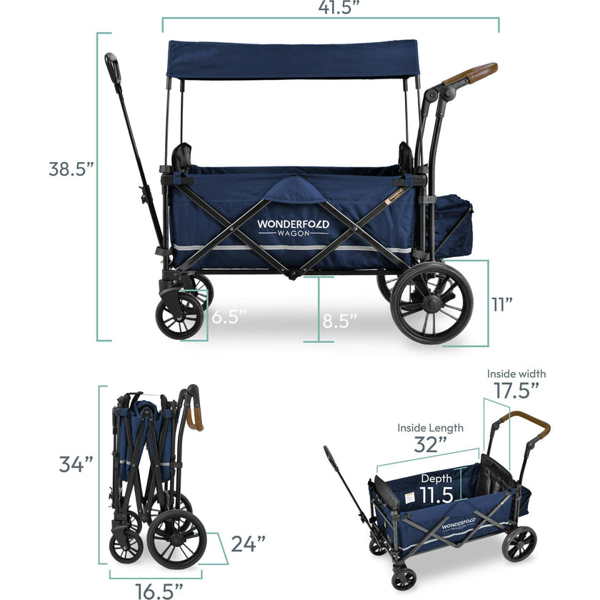 Pull & Push Double Stroller Wagon 2 Seater
