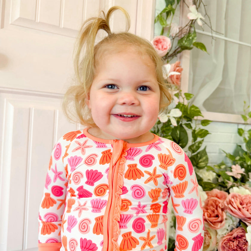 Pink Seaside Ruffle Romper