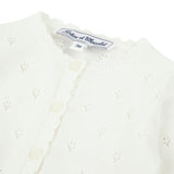 TARTINE ET CHOCOLAT Openwork Knit Baby Cardigan - White