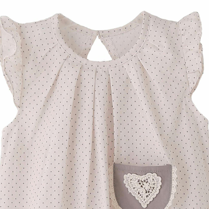 Beige Heart Dot Dress