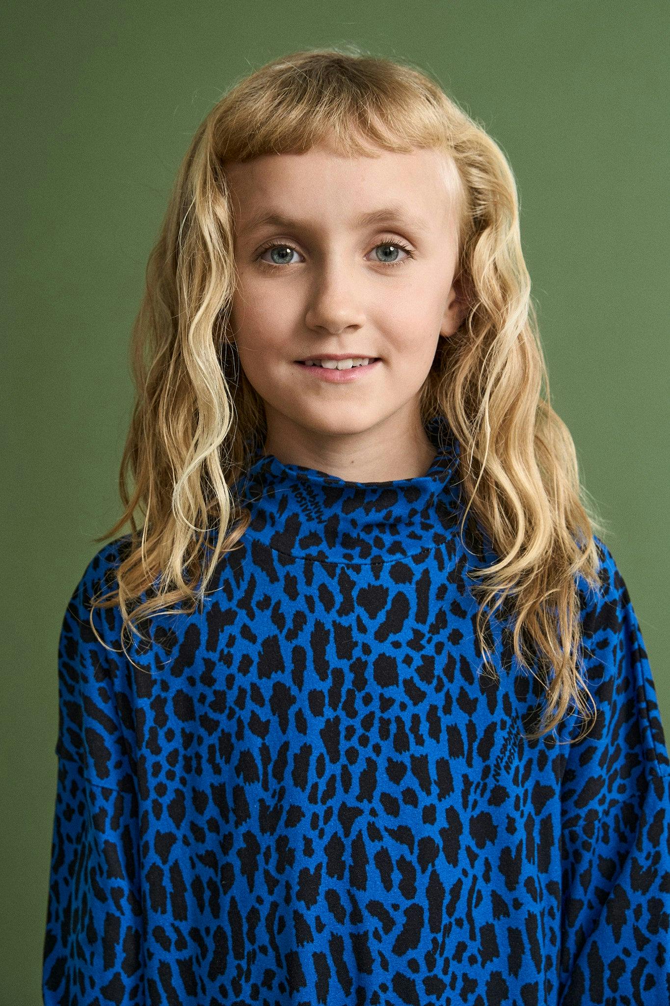 ANIMAL PRINT DRESS BLUE