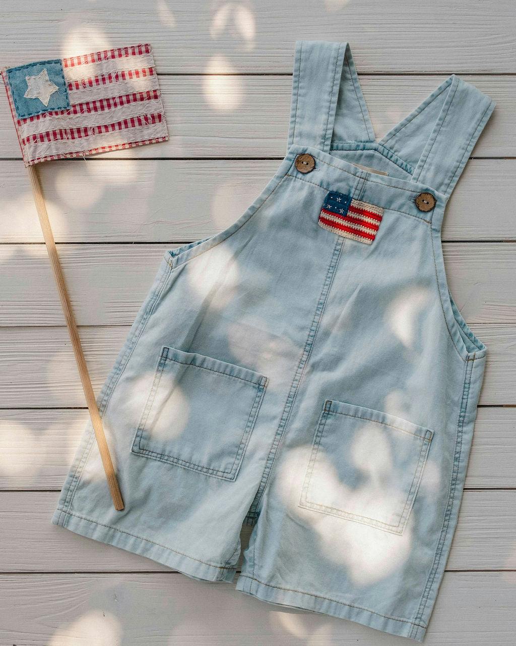 Overalls in Denim American Flag
