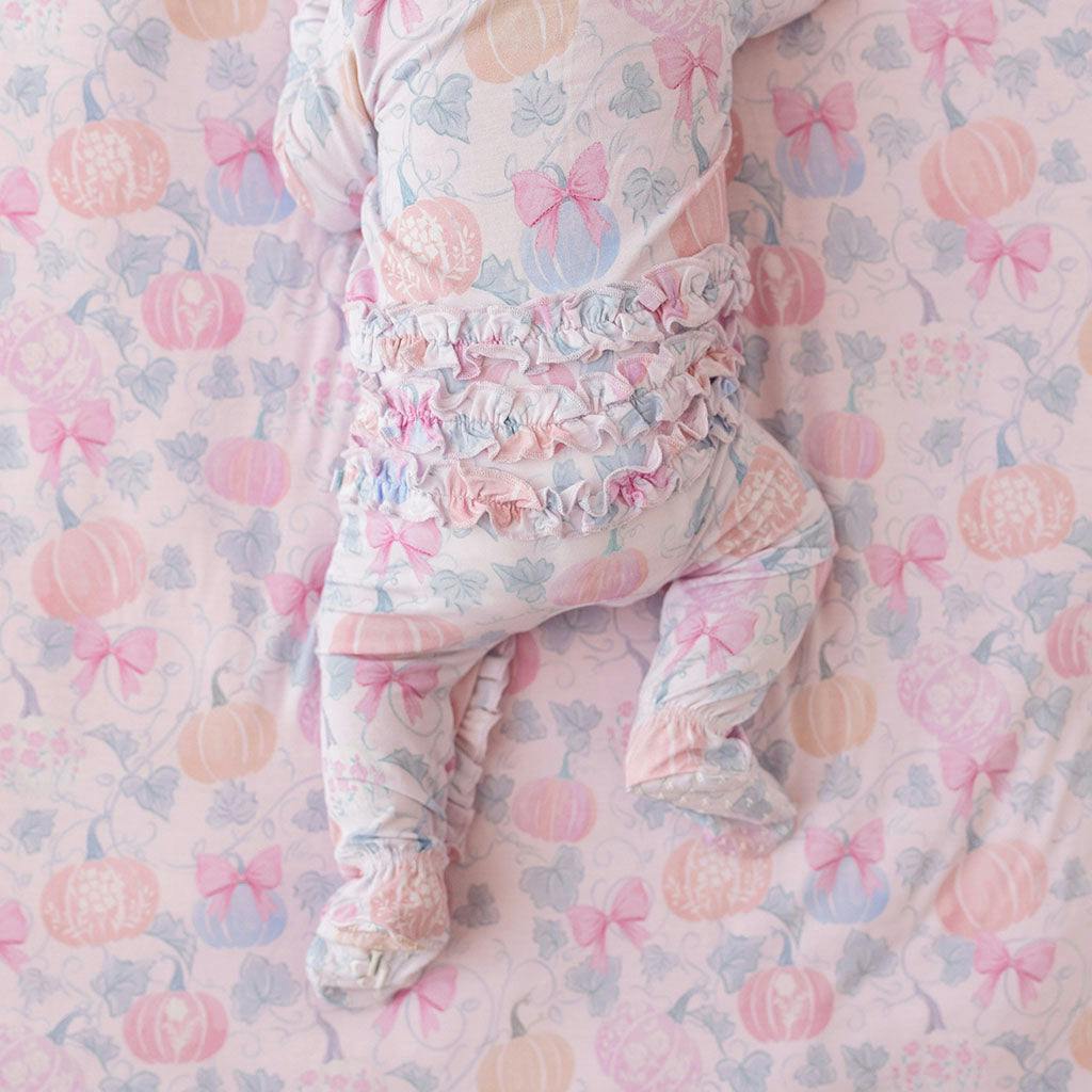Posh Pumpkins Footie Ruffled Zippered One Piece